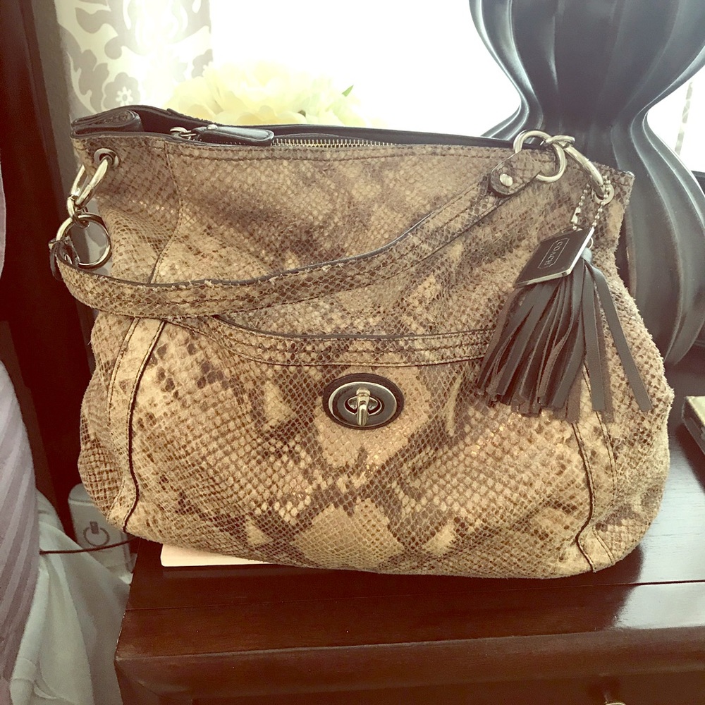 Gorgeous Coach Snakeskin style hobo bag!